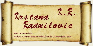 Krstana Radmilović vizit kartica